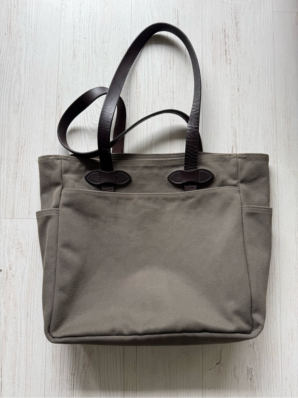 Filson Tote Bag Open Top Otter Green Rugged Twill Made in USA Unisex Vintage